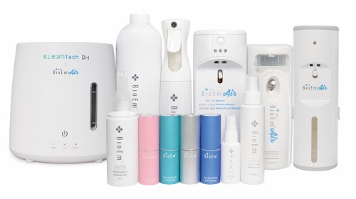 BioEm air sanitizing and purifying spray and device